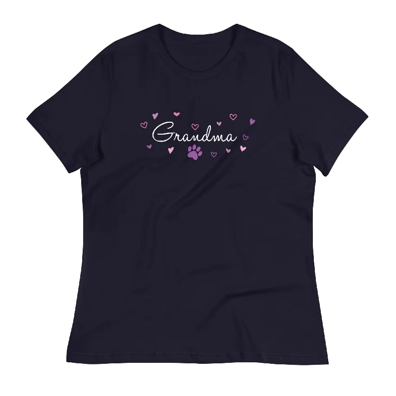 Paw Grandma Relaxed T-Shirt Collared Crew Neck Turtle Neck