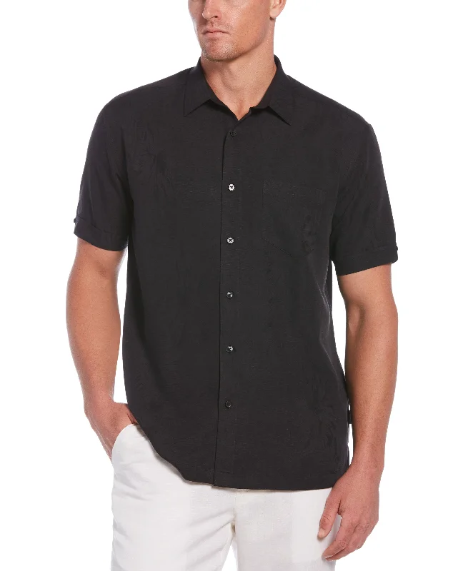 Two-Tone One Pocket Floral Print Shirt Modern Contemporary Chic
