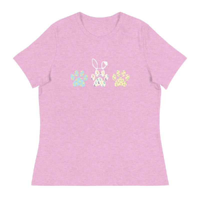 Easter Paws Women's Relaxed T-Shirt Polka Dot Checkered Tartan