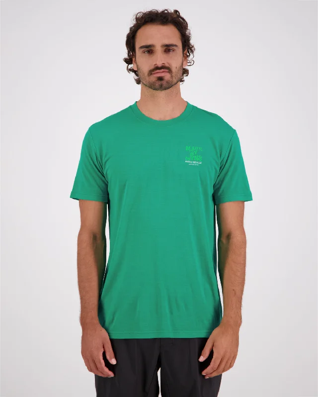 Icon Merino Classic T-Shirt - Pop Green Mesh Blend Leather Blend Suede Blend