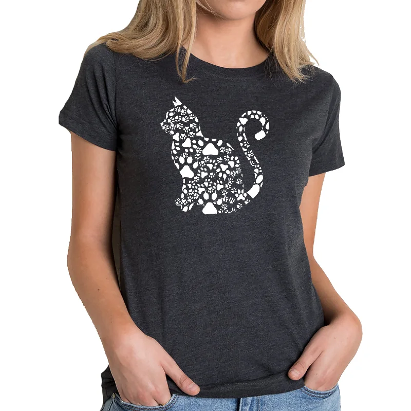 Cat Claws - Women's Premium Blend Word Art T-Shirt Anti-Pilling Machine Wash Handmade