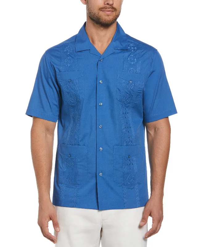 Authentic Embroidered Guayabera Shirt Polka Dot Checkered Tartan