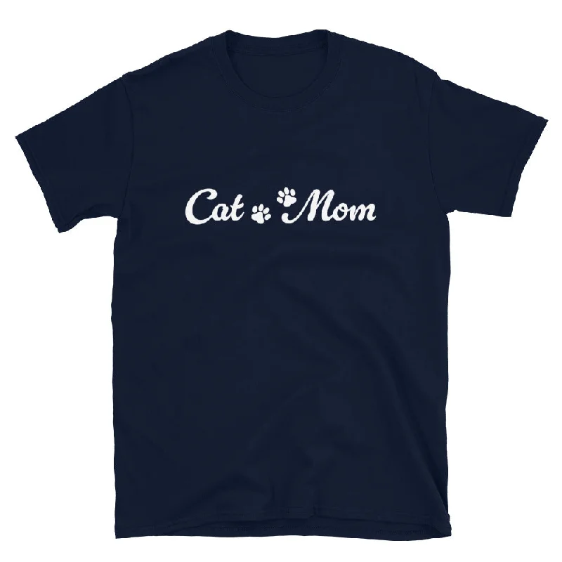 Paw Print Cat Mom T-Shirt Seamless Knitted Crochet