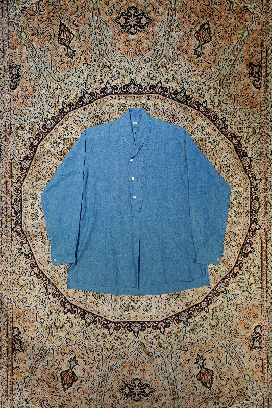 Taiga Takahashi SHAWL COLLOR SHIRT (INDIGO) Handmade Hand-knitted Hand-woven