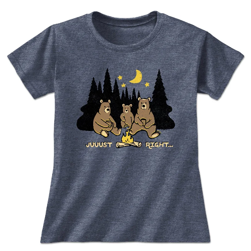 Juuust Right Campfire Ladies T-Shirt Iron Safe Non-Iron Wrinkle Free