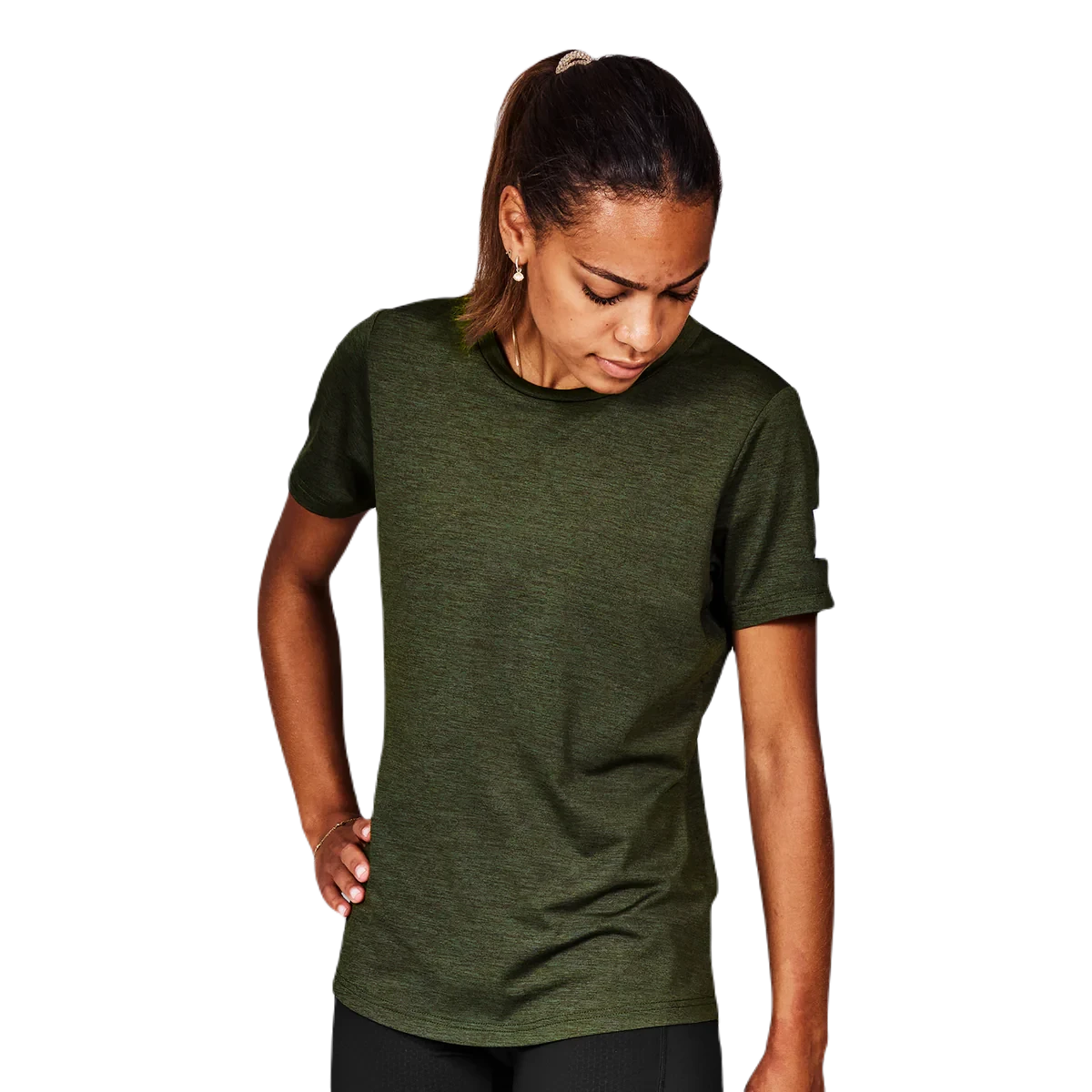 Saysky | Clean Pace T-Shirt | Dames | Green Cashmere Blend Cotton Blend Poly Blend