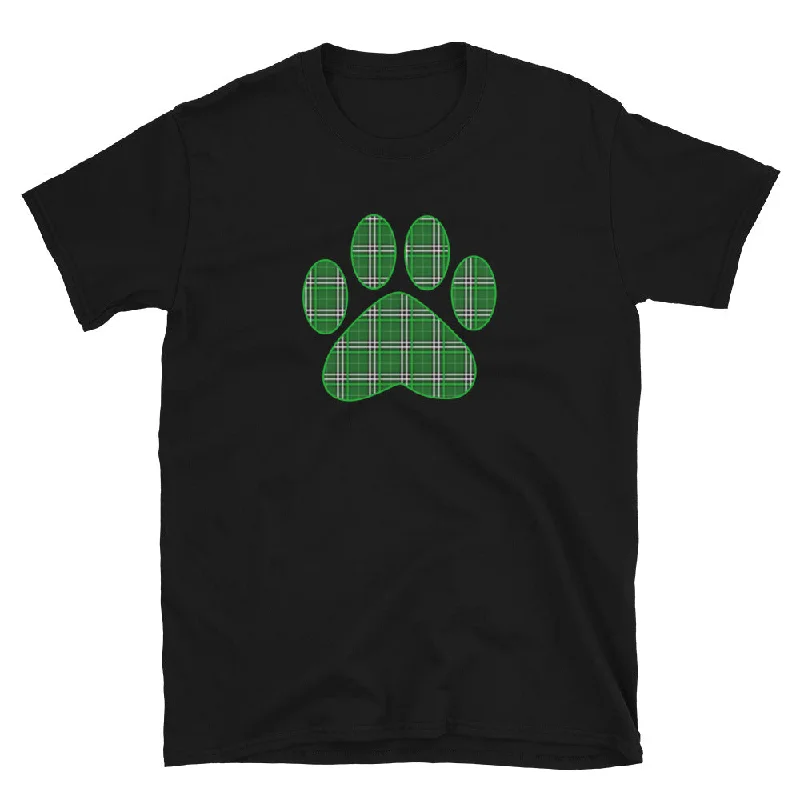 St. Patty's Paw Print Plaid T-Shirt Chenille Brocade Lace