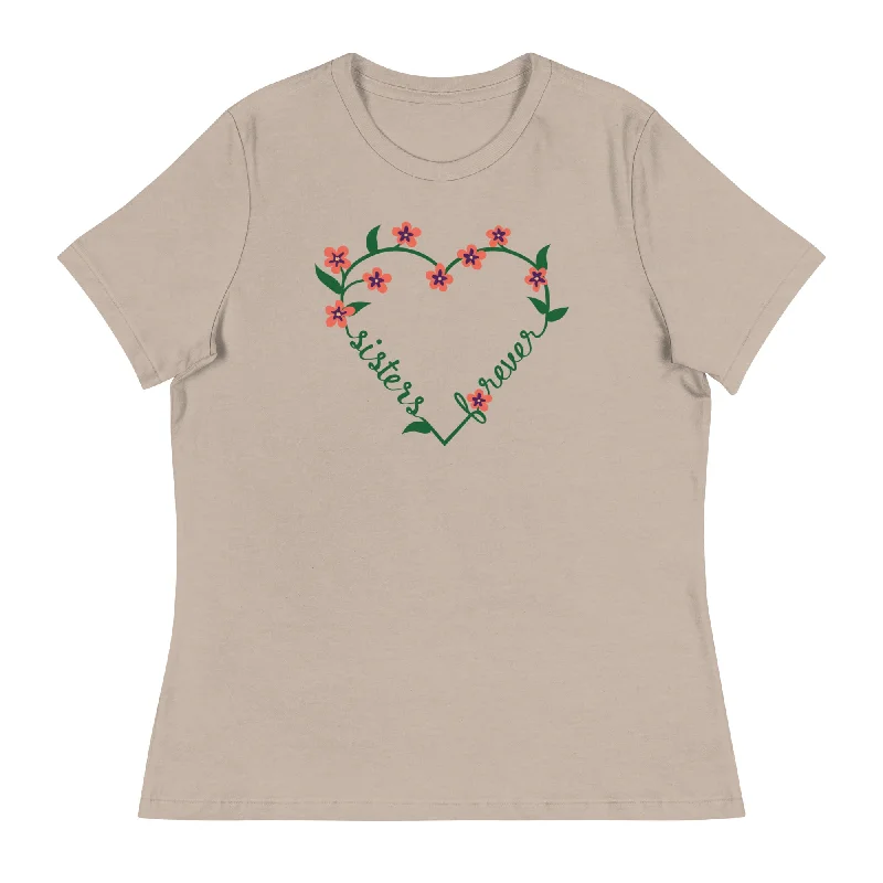 Sisters Forever Women's Relaxed T-Shirt Print Jacquard Patchwork