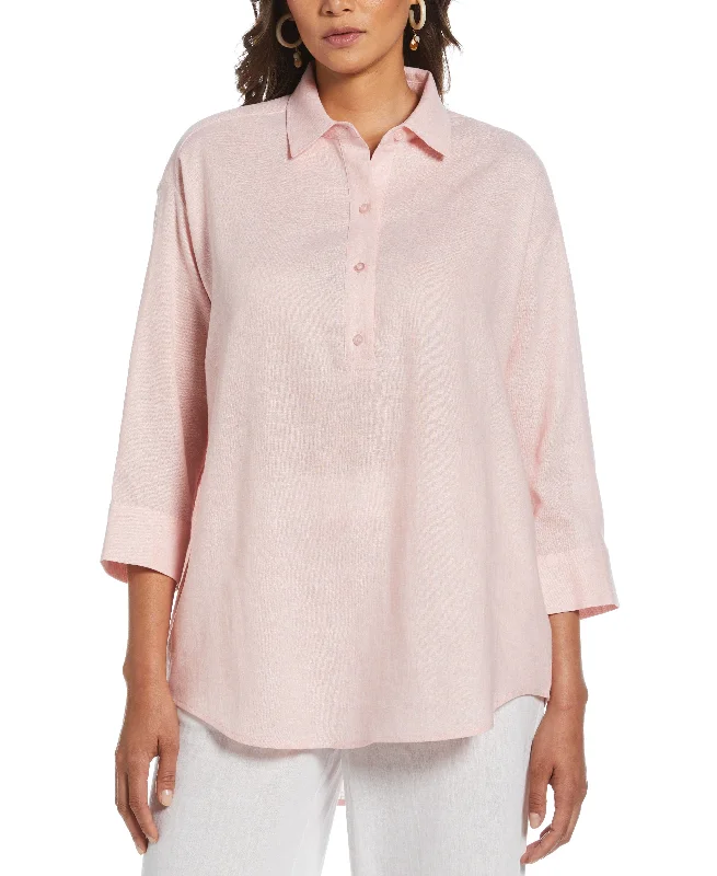 Linen Blend Cross-Dyed Popover Shirt Satin Fabric Silk Fabric Chiffon Fabric