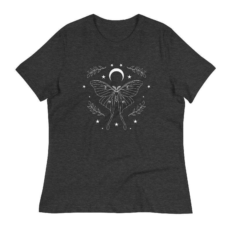 Luna Moth Women's Relaxed T-Shirt Chenille Fabric Brocade Fabric Lace Fabric