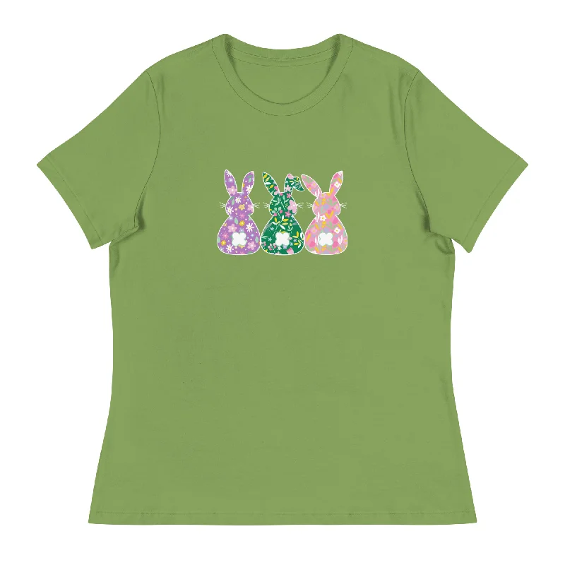 Whimsical Bunnies Women's Relaxed T-Shirt Chenille Blend Fleece Blend Nylon Blend