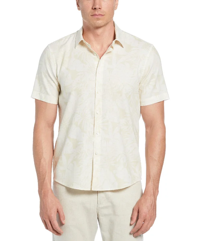 Linen Blend Tonal Multi Leaf Print Shirt Lace Blend Ribbed Blend Corduroy Blend