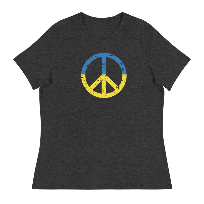 Peace in Ukraine Women's Relaxed T-Shirt Plaid T-Shirt Polka Dot Checkered