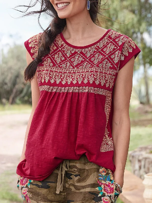Women's Short Sleeves Casual Tops Crew Neck Shirts Cozy Warm Stylish