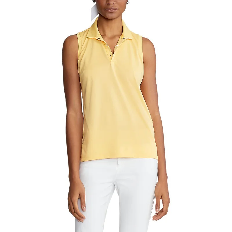 RLX Ralph Lauren Women's Tour Performance Sleeveless Golf Shirt - Beach Yellow Casual Formal Business