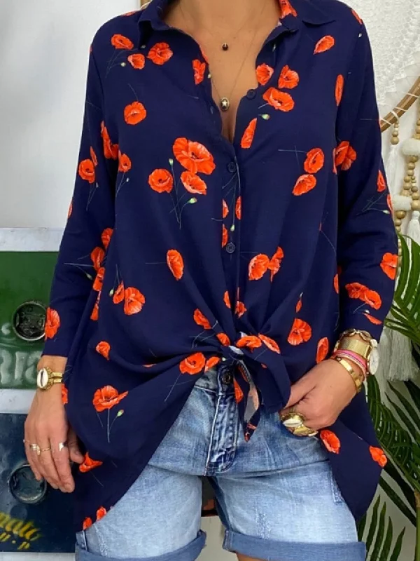 Fashion Shirt Collar Loose Top Silk Blend Satin Velvet