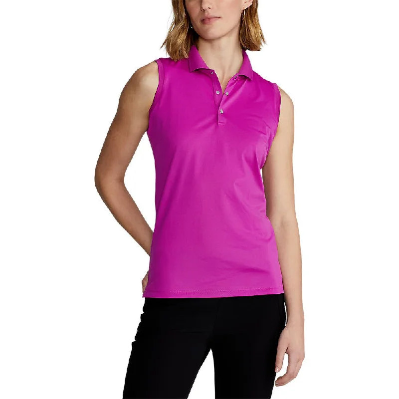 RLX Ralph Lauren Women's Tour Performance Sleeveless Golf Shirt - Bright Pink Layered Multi-layer Single Layer