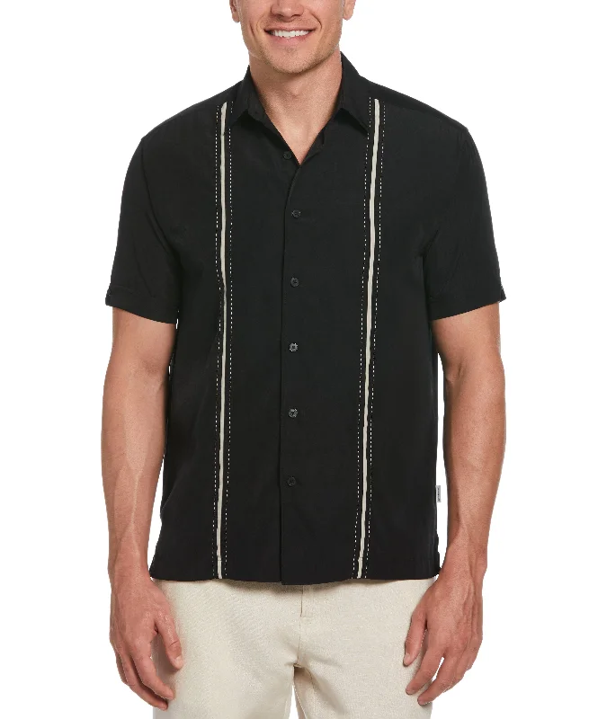 Panel Shirt - Contrast Stitching Nylon Fabric Polyester Fabric Spandex Fabric