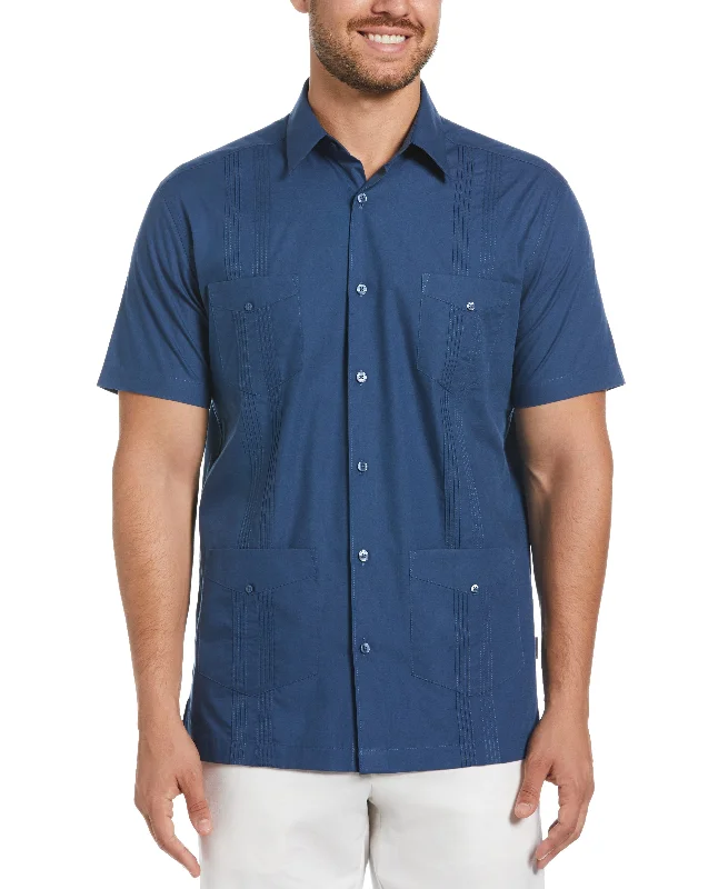 Four Pocket Guayabera Shirt Spandex Blend Rayon Blend Denim Blend