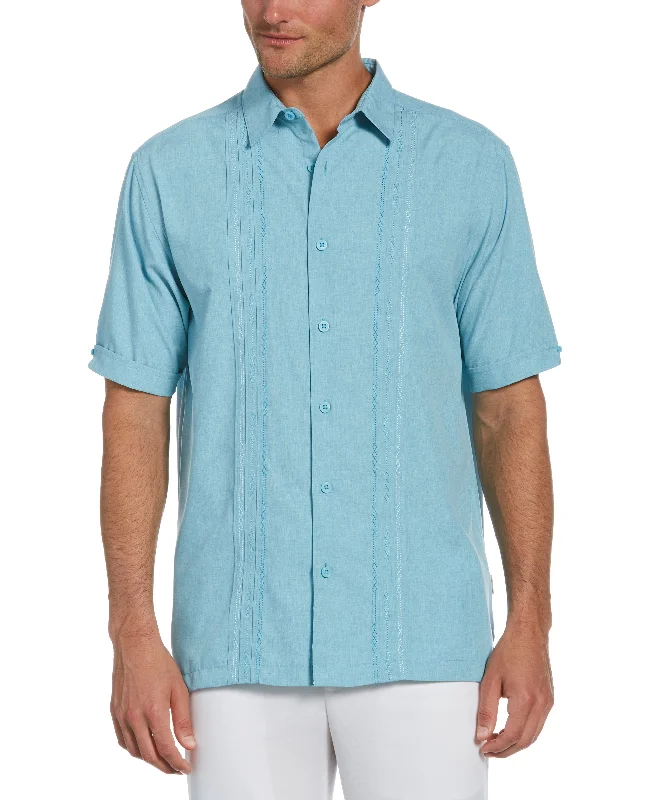 Geo Embroidered Panel Shirt Hooded Caped Shawl Collar