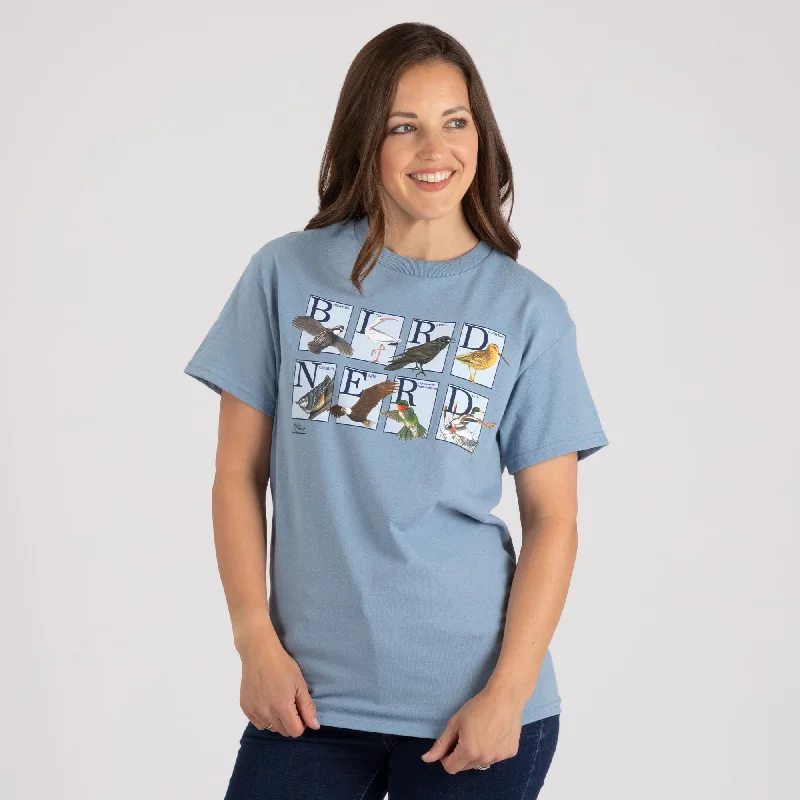Bird Nerd T-Shirt Ribbed Striped Patterned