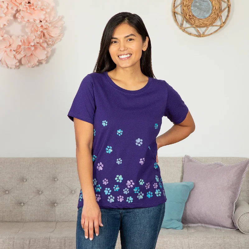 Tumbling Paws Gradient Short Sleeve T-Shirt Cotton Fabric Linen Fabric Terry Fabric