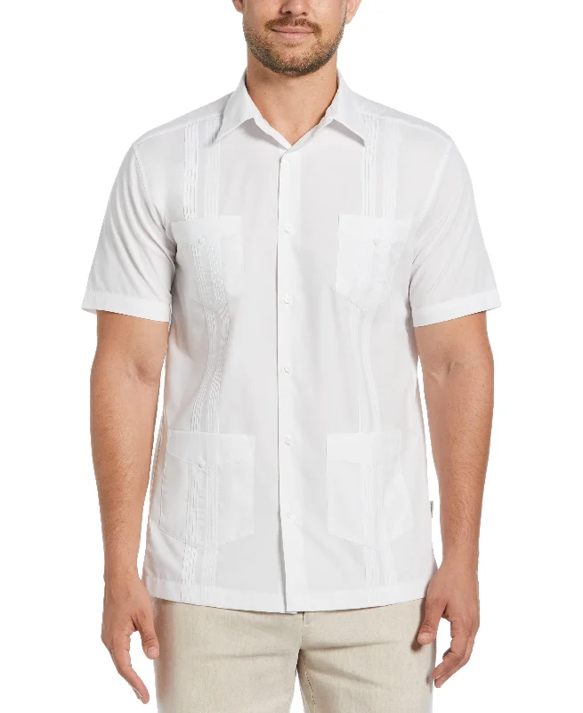 Four Pocket Guayabera Shirt Chenille Brocade Lace