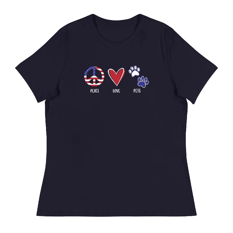 Peace Love & Pets Relaxed T-Shirt Mesh Blend Leather Blend Suede Blend