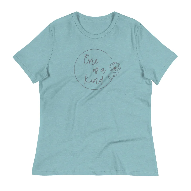 One of a Kind Women's Relaxed T-Shirt Collared T-Shirt Boat Neck A-Line