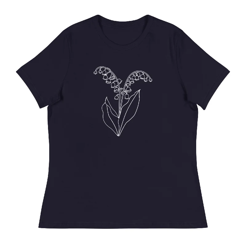 Lily of the Valley Women's Relaxed T-Shirt Rayon Velvet Corduroy