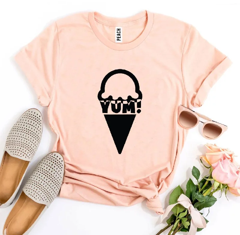 Yum T-shirt Collared Crew Neck Turtle Neck