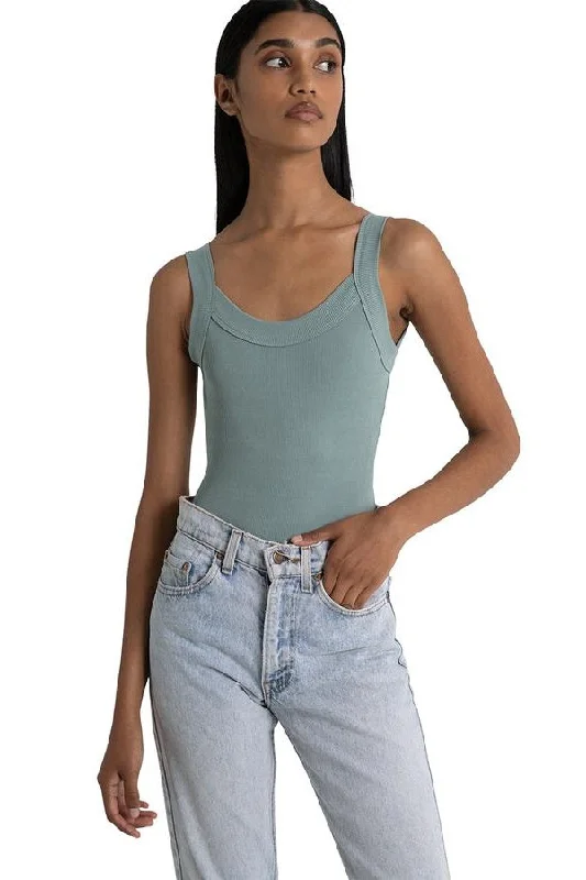 Bayse Brand WOMENS LOLA SINGLET BODYSUIT - SEAFOAM Trendy Sleeveless Bodysuit