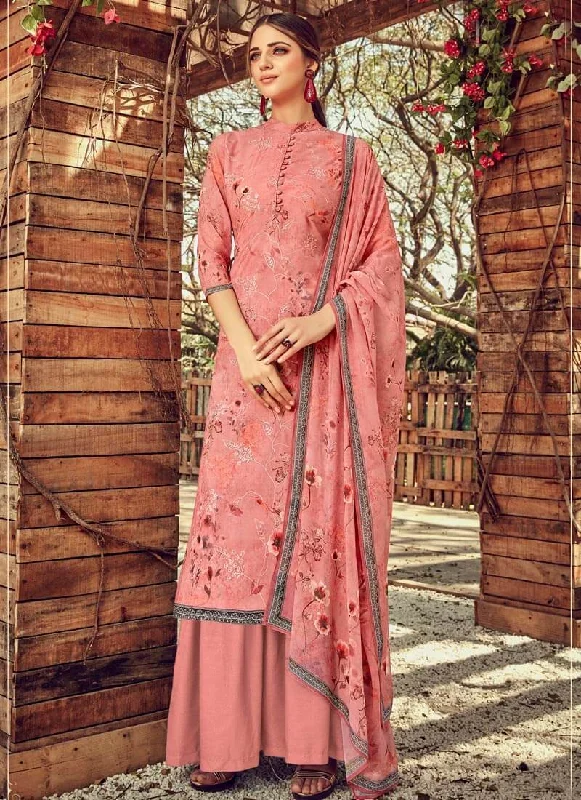 Peach Pure Georgette Palazzo Dress Tunics Recommended stylist