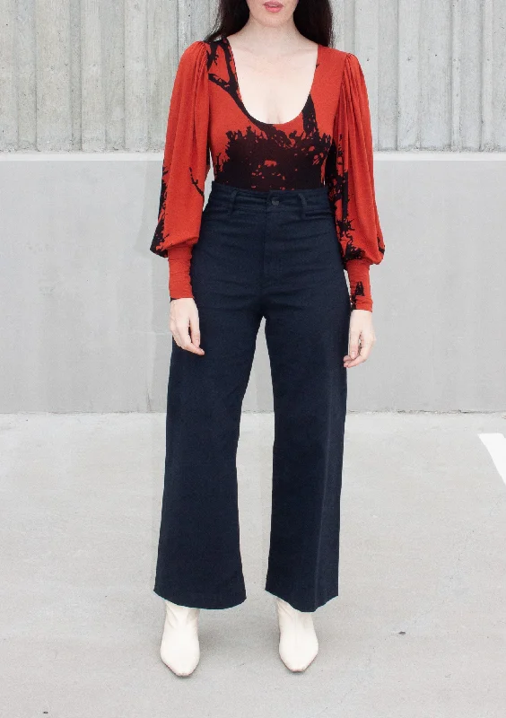 Red Bodysuit Trendy Bodysuit with Back Tie