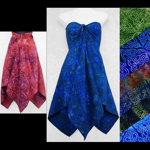 Maddie's Premium Batik Celtic Convertible Top/Skirt wool skirt breathable