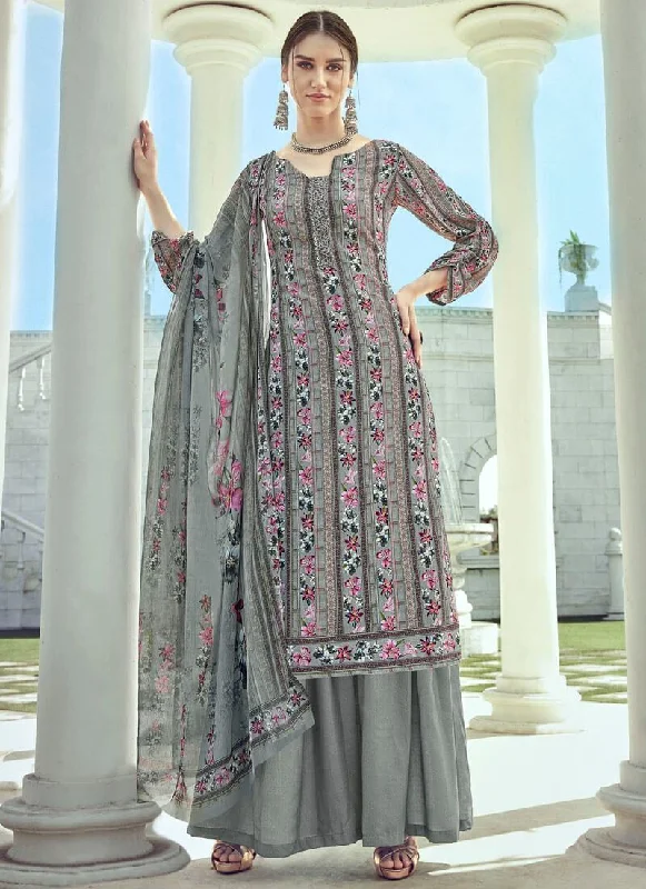 Multi Pure Crepe Palazzo Dress Shift Classic Vintage