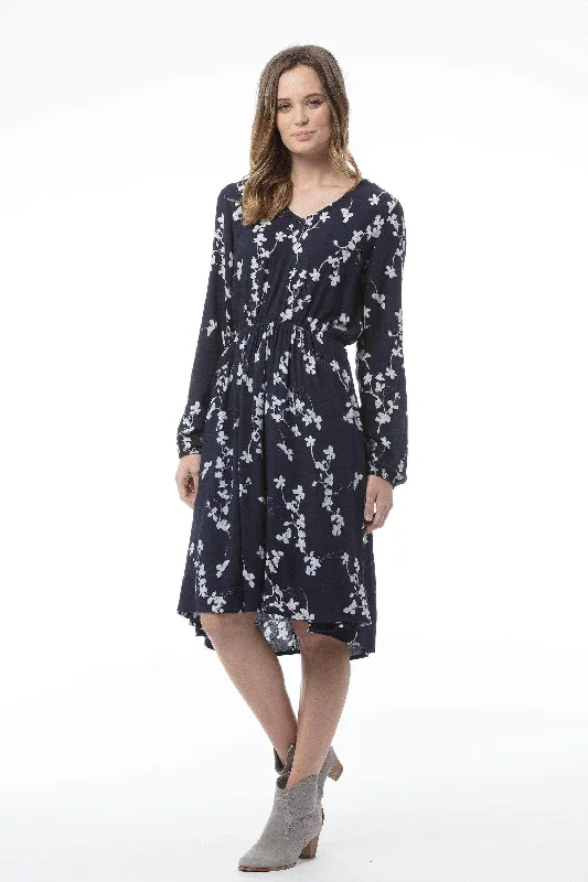 Women  Navy Print Dress - Heather Dress