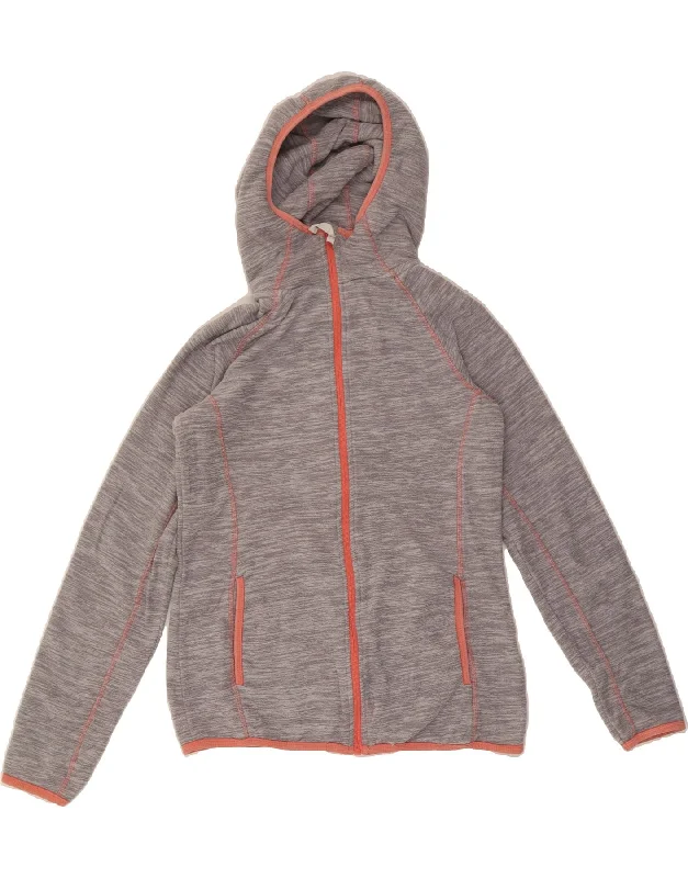 MOUNTAIN WAREHOUSE Womens Hooded Fleece Jacket UK 10 Small Grey Polyester Fitted Jacket Loose Jacket Oversized Jacket