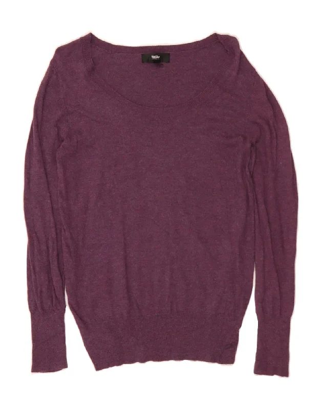 MOSSIMO Womens Boat Neck Jumper Sweater UK 16 Large Purple Nylon Stylish Fashionable Trendy