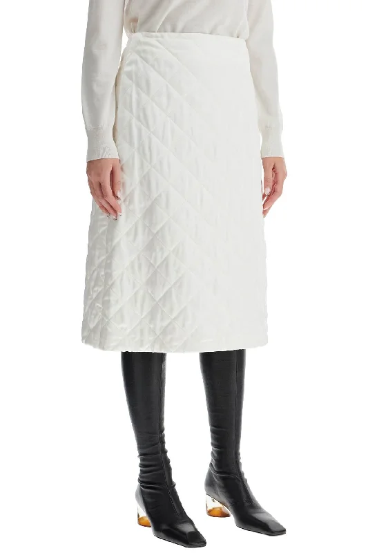 Jil Sander Quilted Midi Skirt velvet skirt rich