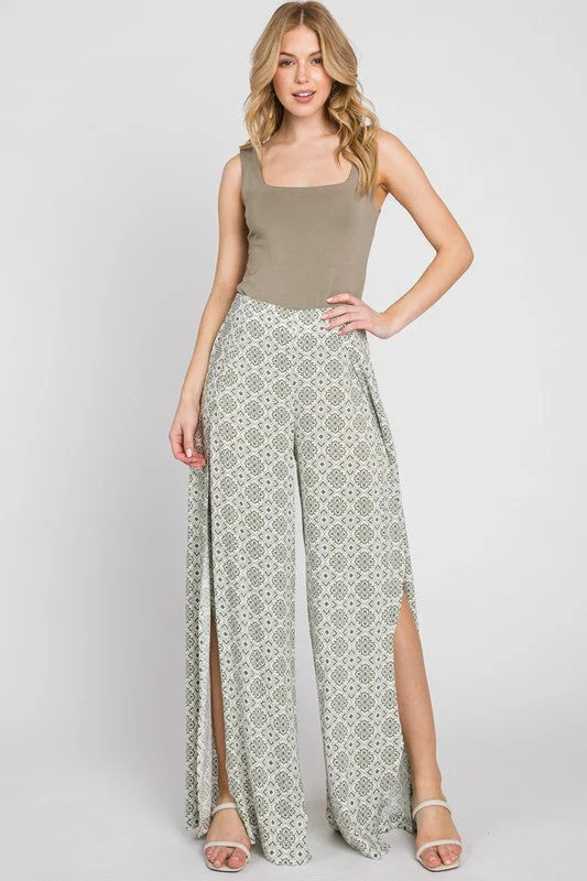 Novela Printed Pants Fashionable Work Pants
