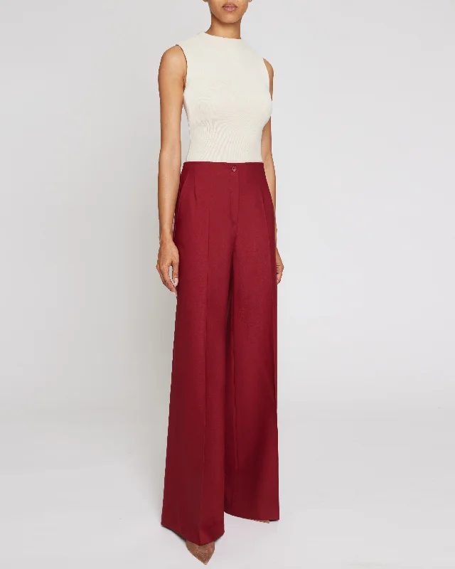 LILY Wide Leg Pant In Virgin Wool Stretch Soft Sweatpants Style