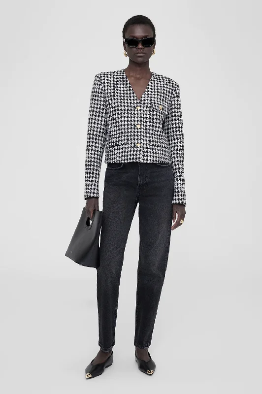 Anine Bing Cara Houndstooth Jacket Fitted Jacket Loose Jacket Oversized Jacket