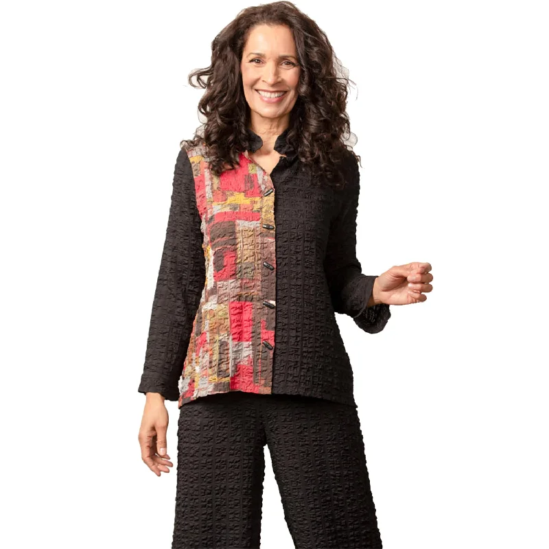 Women's Habitat Flounce Collar Jacket Garnet Jersey Jacket Tulle Jacket Batik Jacket