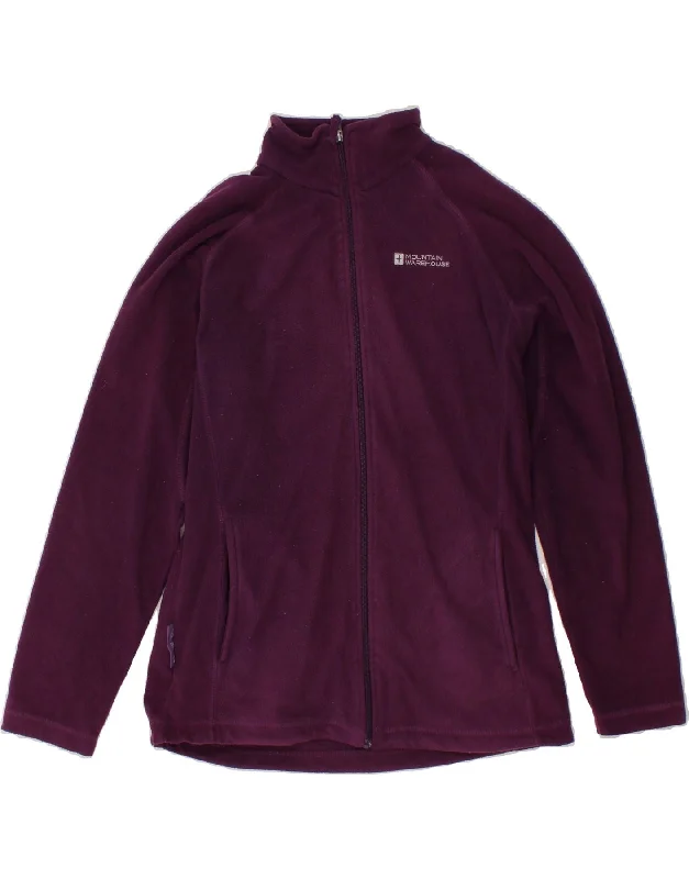 MOUNTAIN WAREHOUSE Womens Fleece Jacket UK 12 Medium  Purple Polyester Hoodie Zip-Up Jacket Button-Up Jacket