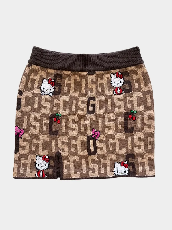 Monogram Mini Skirt pleated skirt texture