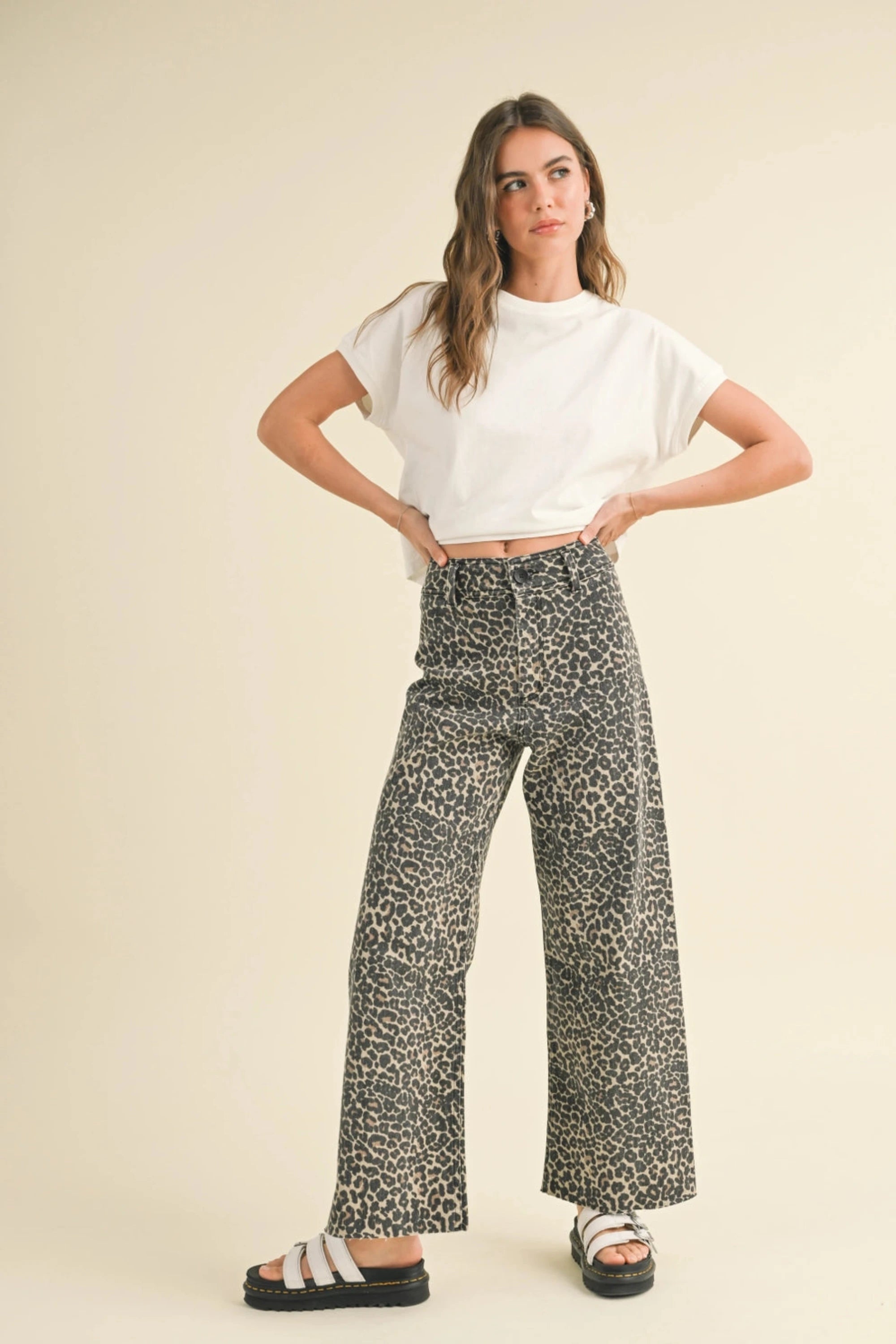 Wild & Wide Leopard Pants Relaxed Fit Trousers