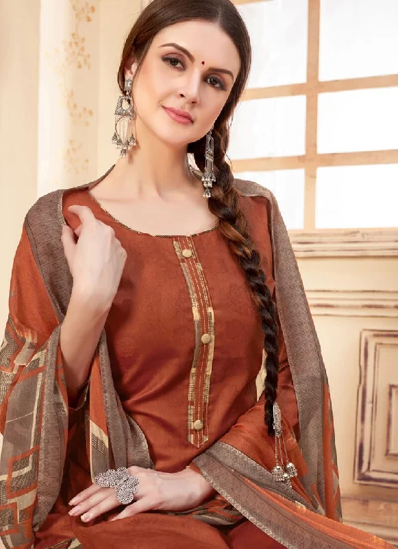 Light Maroon Pure Jam Jacquard Patiyala Dress Tunics Stylish elegant