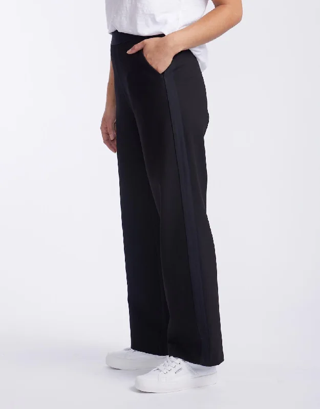 Timeless Straight Leg Ponte Pant - Black On Black Soft Stretch Leggings