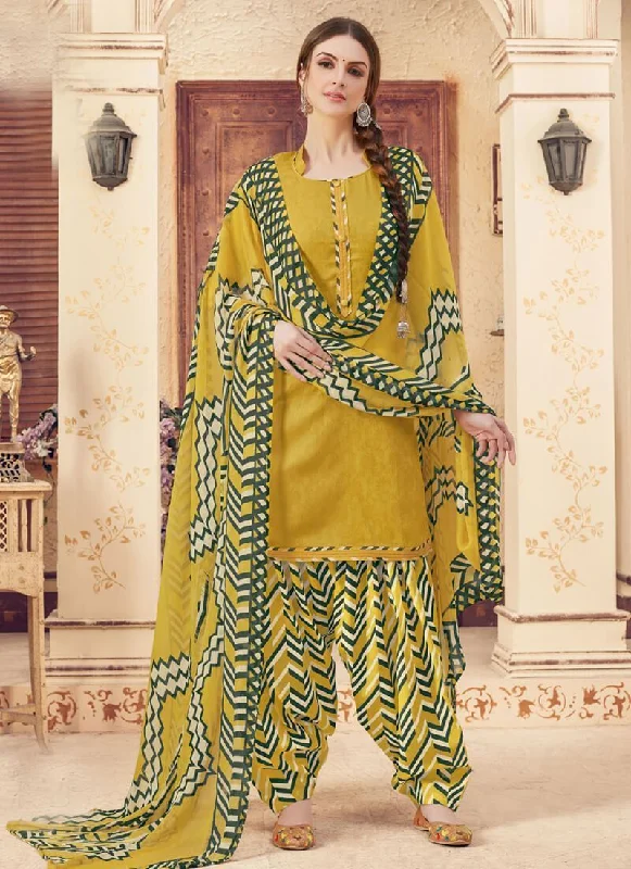 Yellow Pure Jam Jacquard Patiyala Dress Tunics Stylish modern